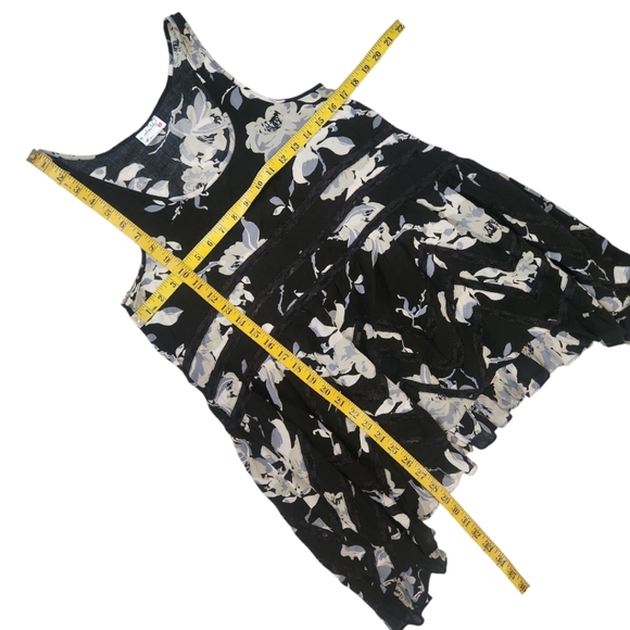 FREE PEOPLE "Voile and Lace" Floral Print Trapeze Dress - Size XS - Picture 11 of 14